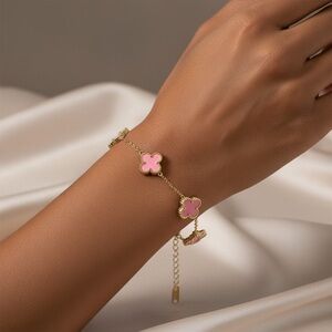 Elegant Pink and Gold Bracelet